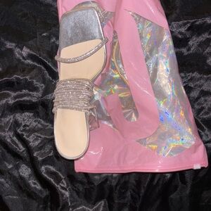 SHEIN Silver Strappy Heels